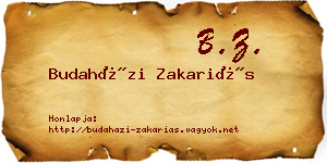 Budaházi Zakariás névjegykártya